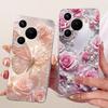 For Huawei Pura 70 Clear Case Aesthetic Luxury Cute Fashion Flowers Funny Painted Casing For Huawei ADY-LX9 ADY-AL00
