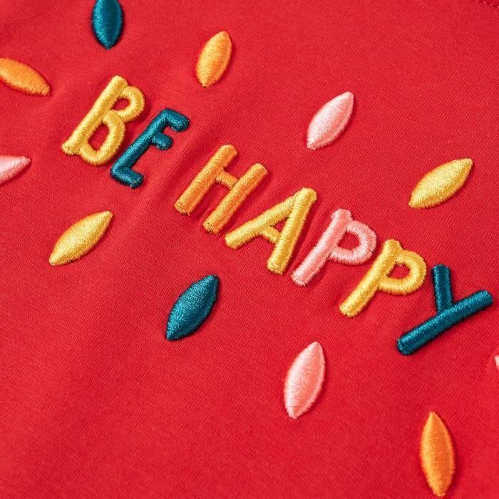 Kids' Long-sleeved T-shirt with 3D Word Design, 2 Colors and 5 Sizes Available