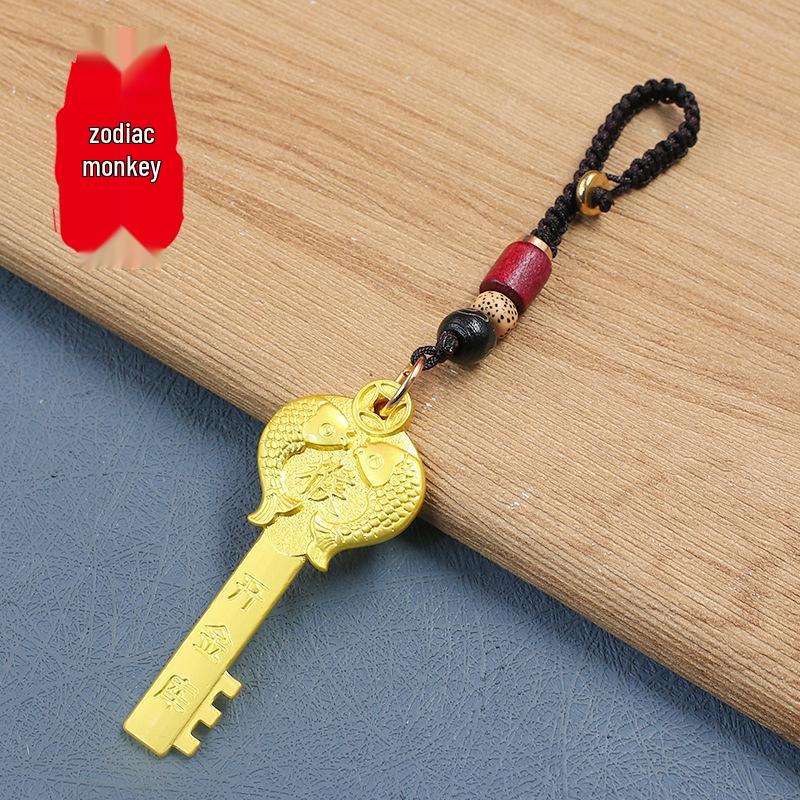 Zwölf Tierkreiszeichen Goldener Schlüssel Wächter Schlüsselanhänger Anhänger (Kupfer) - Auto Schlüsselanhänger Anhänger