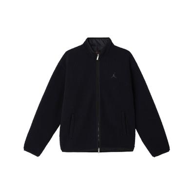Flight Faux Shearling Zip Loose Fleece Jacket Men Jackets Black FV7449-010