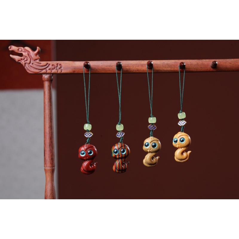 Wooden Zodiac Keychain - Green Sandalwood & Rosewood Bag Pendant Green Sandalwood