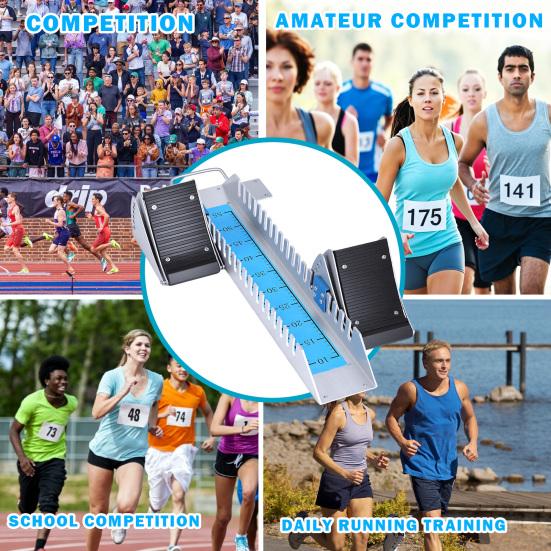 Sports Starting Blocks Blocks, 6 Angle Adjustable Track Field Aluminum Alloy Athletics Training Aid Portable Device for Sprinting Plastic Runway