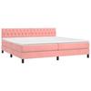 3141508 vidaXL Divan Bed with Mattress Pink 200x200 Cm Velvet