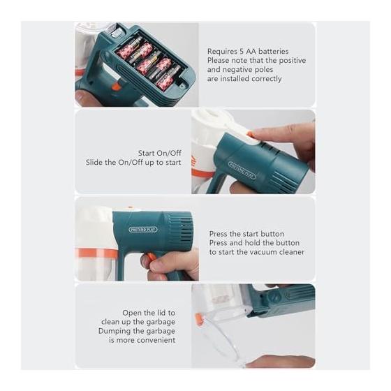 Housework Toys, Play House Cleaning Toys, Housework Goods for Play House, Kids Cleaning Set, Toy Vacuum Cleaner, Children's Vacuum Cleaner Set,