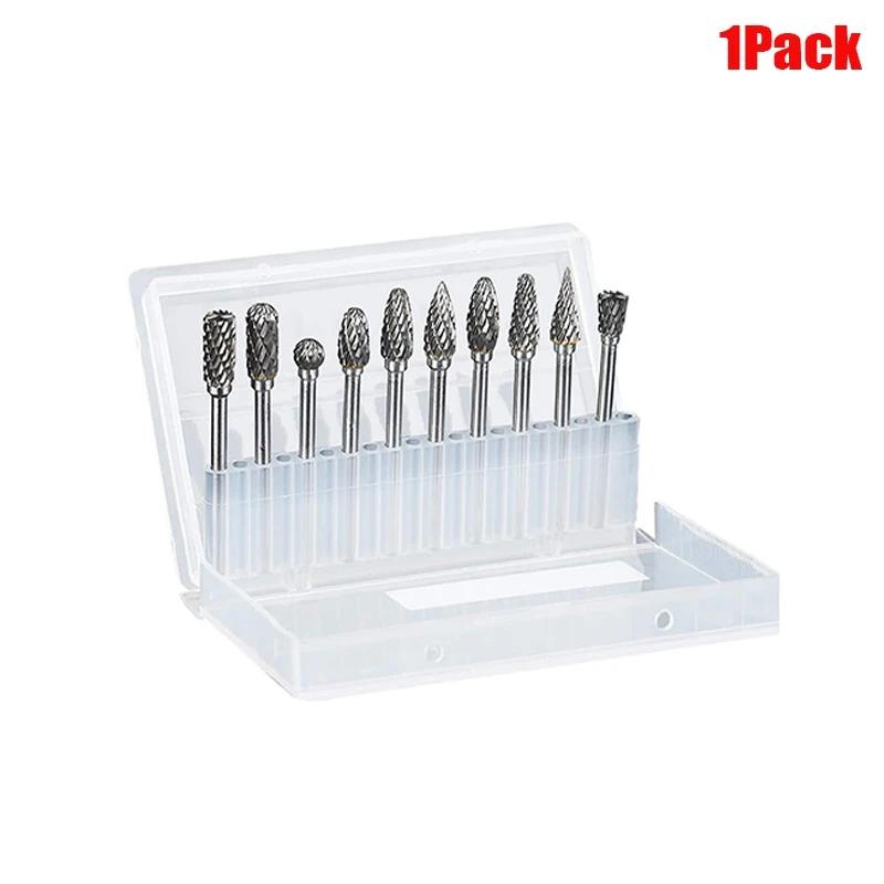 Sada rotačních fréz z tvrdokovu 1/8" stopka, délka hlavy 1/4" Wolframová ocel pro zpracování dřeva Vrtání Řezbářství do kovu Gravírování Leštění