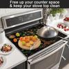 Celtic Life Tree Owl Stove Cover, Sun Moon Floral Print Non-slip Heatproof Washable Mat for Home Gas & Electric Stove Decoration