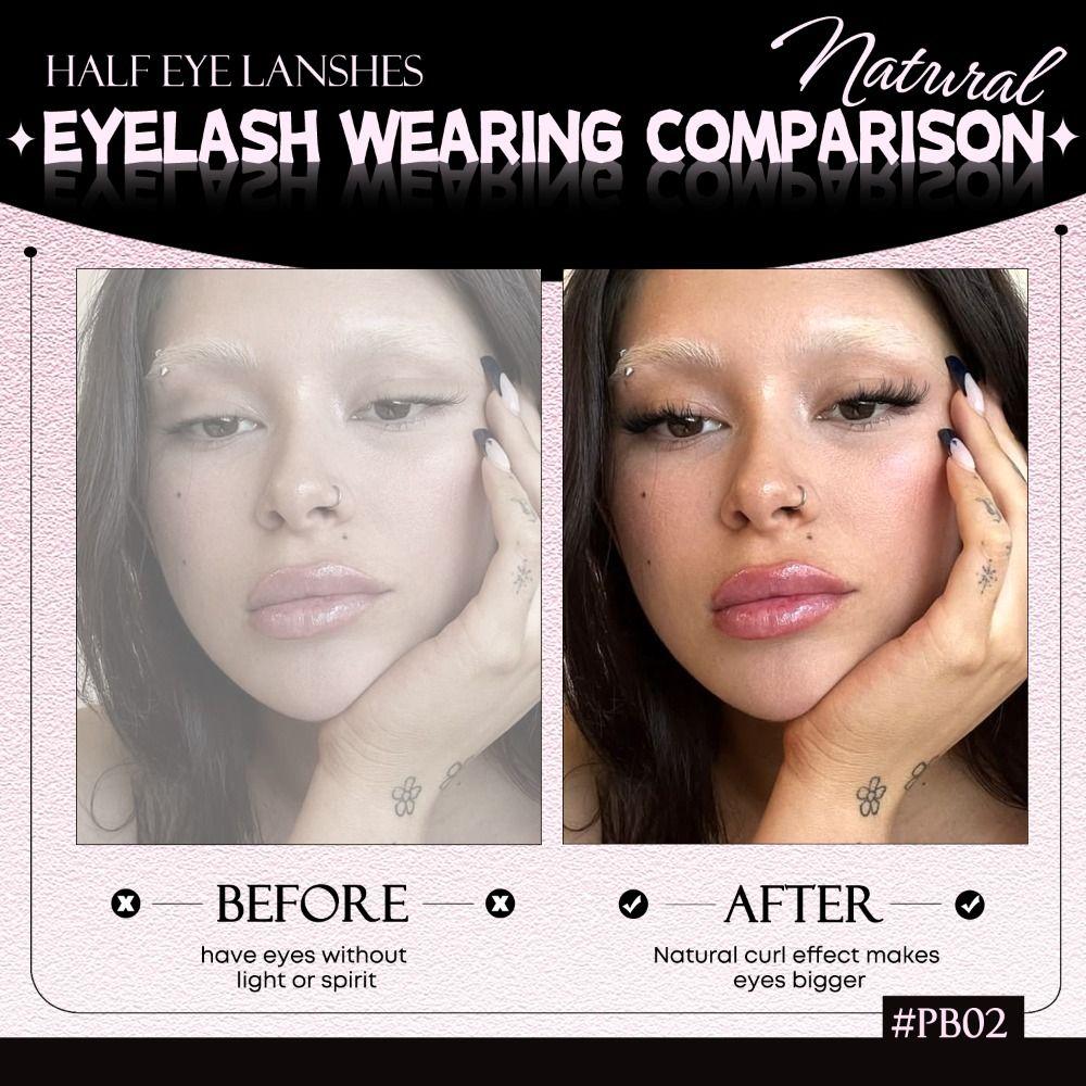 Clear Band Cat Eye False Eyelashes Natural Long 3D Faux Mink Lash Eye Makeup Tools