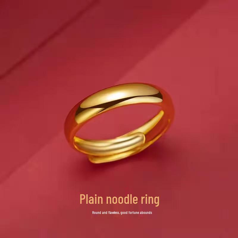 

Gold Plated Adjustable Crushed Ice Ring: Open Style for Men & Women Open Gold