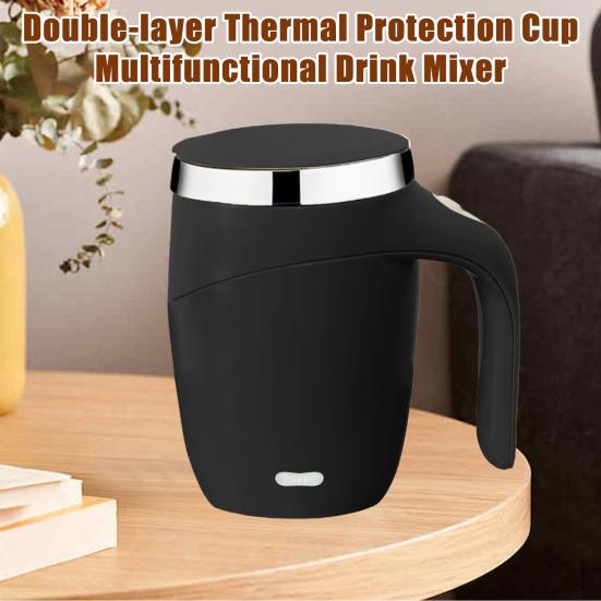 Самоперемішувальна кавова чашка 380 мл автоматична магнітна кухоль з нержавіючої сталі, кавова кружка, акумуляторна, самоперемішувальна, для дому, офісу, школи, подорожей