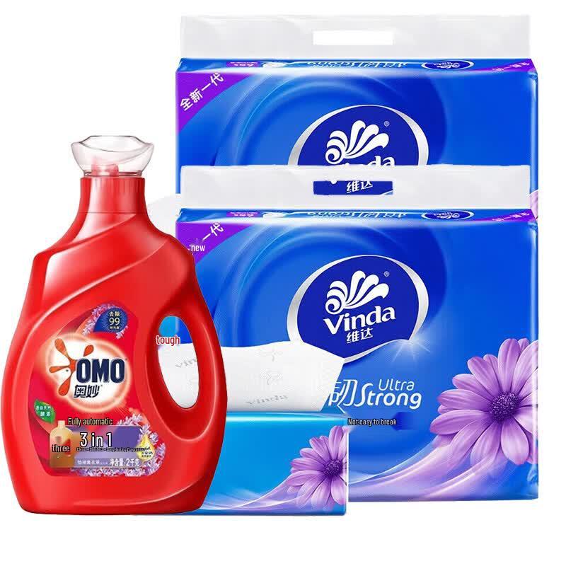 OMO Lavender Laundry Detergent & Facial Tissue Bundle