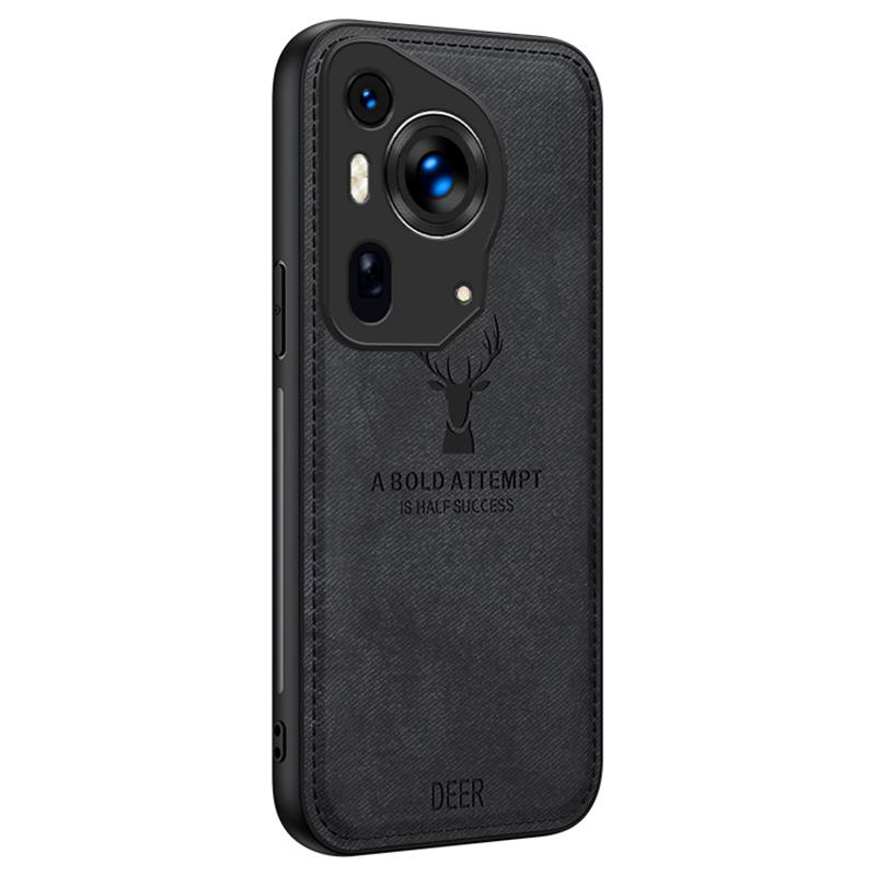 

Чехол для Huawei Pura 70 Ultra с рисунком оленя из искусственной кожи с покрытием из ПК + ТПУ, гибридный чехол для телефона Black