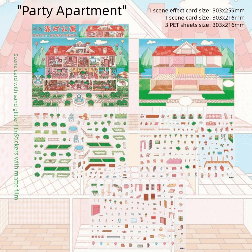 Cartoon Landscape Making Sticker Plus Size Decorative Game Stickers  For Kids Adults