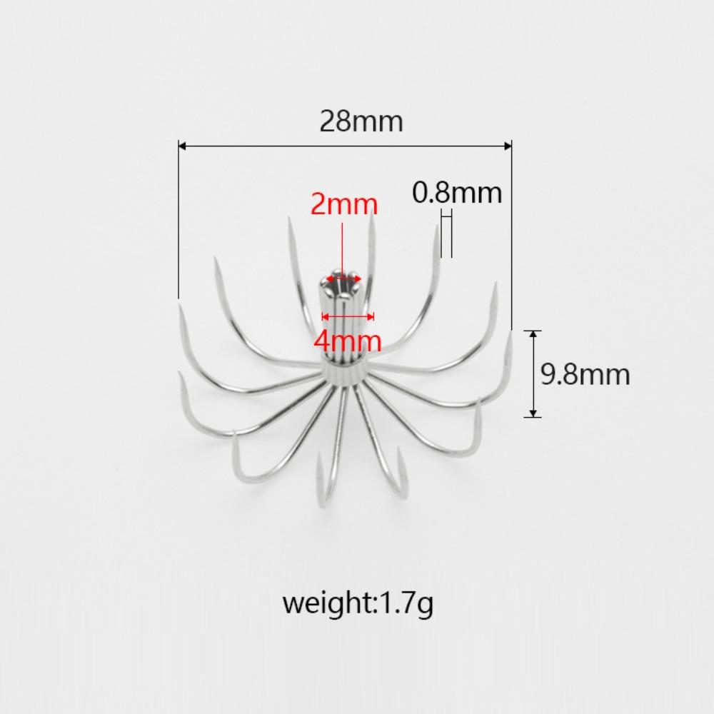 10PCS Stainless Steel Umbrella Hook Silver Fishing Tackle Jigs  Fishing Accessories