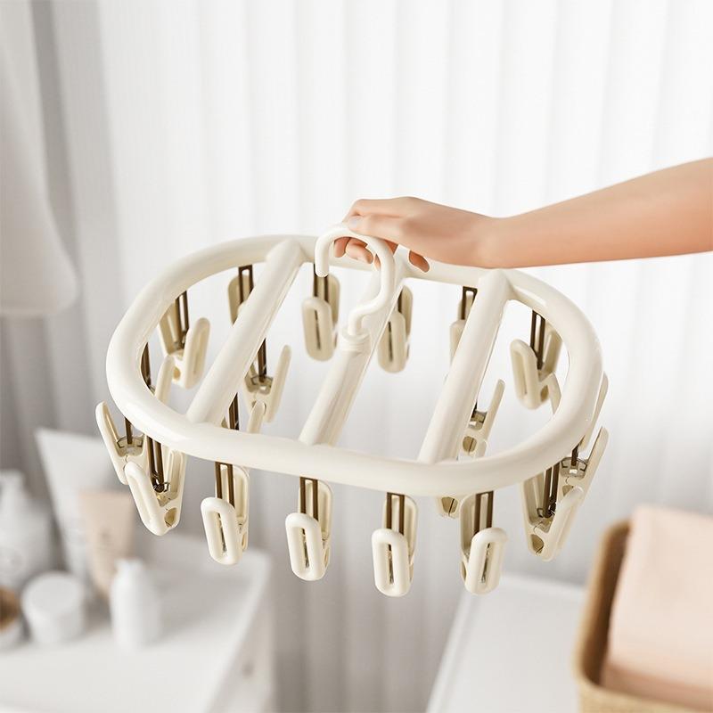 Baby Clothes Hanger with Multi-Clip for Underwear and Socks Drying.