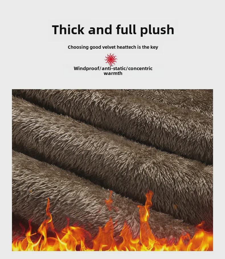 Men's Mid-Length Cotton Windbreaker with Velvet Lining - Thick, Warm, Large Size for Autumn and Winter