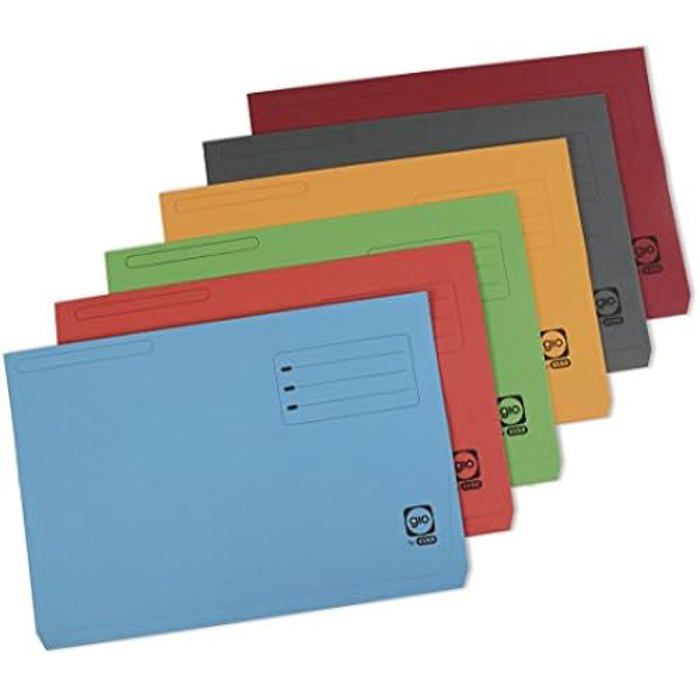Chemises avec poche et revers - ELBA - Gio - Pack de 25 - 320 gr - 100% recyclé - Jaune