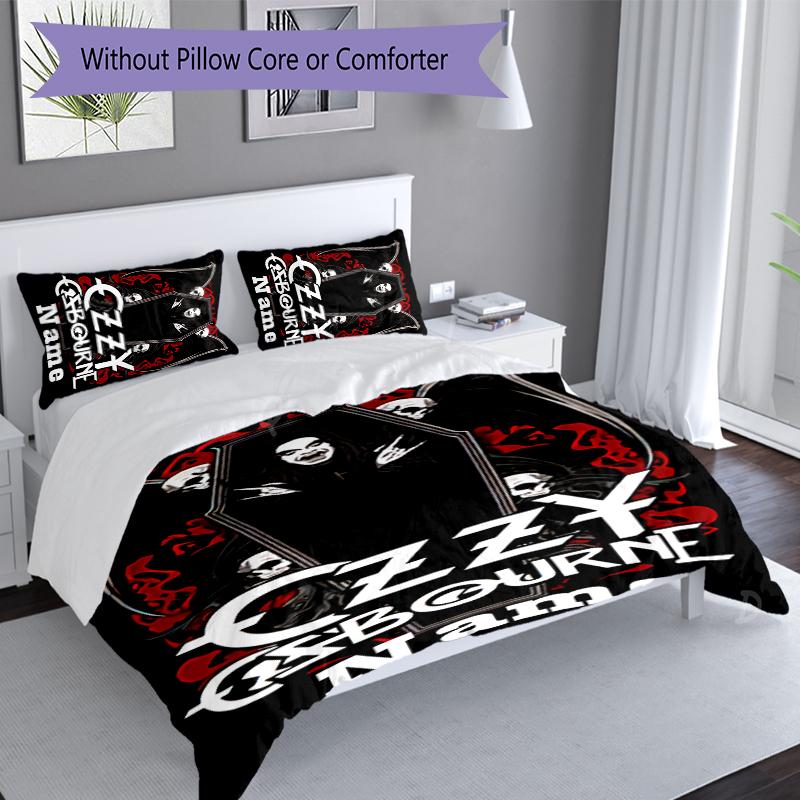 3pcs Custom Name Rock Ozzy Osbourne Bedding Set,Includes 1 Duvet Cover and 2 Pillowcases,All-season Bedroom Decor