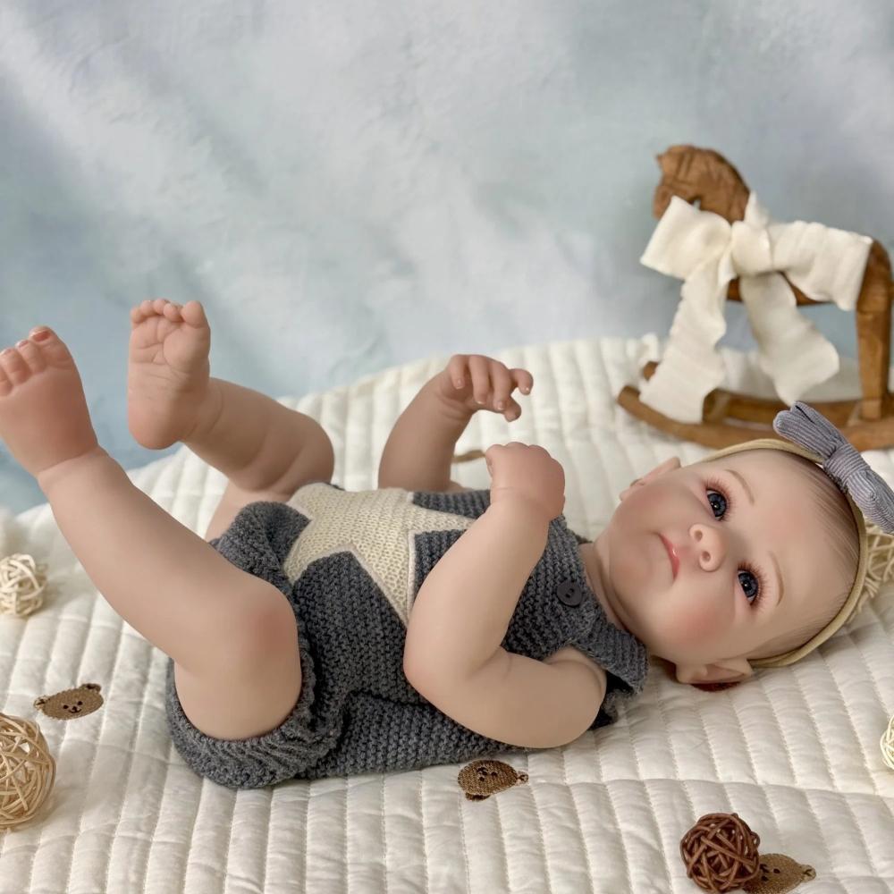 48cm Lifelike Full Silicone Body Reborn Dolls Bettie Cute Real Looking Simulation Doll with Painting Skin Rebirth Dolls for Kids Birthday Xmas Gifts