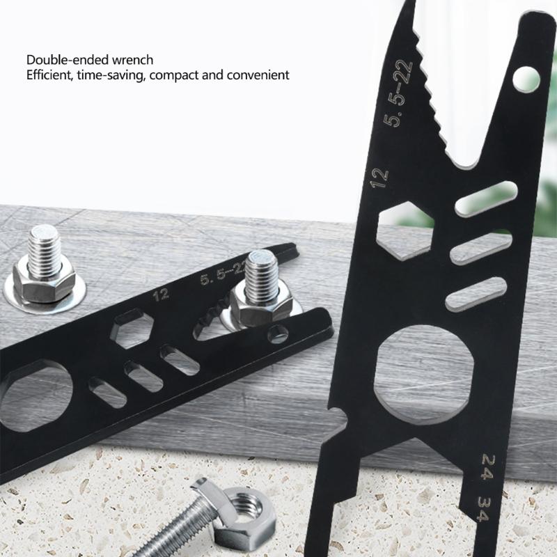 Black High Strength Steel Wrench Spanner with Ergonomic Grip for Efficient Tube and Nut Assembly