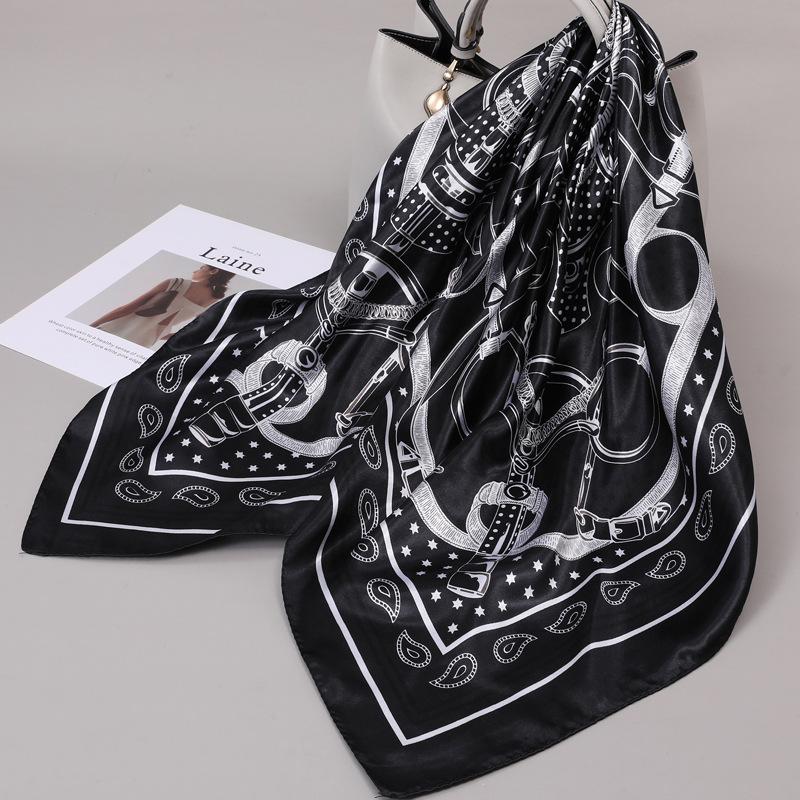 90 Square Scarves, Silk Scarves, Women's New Spring and Summer High-end Sense Versatile, Thin Scarves, Shawls Outside