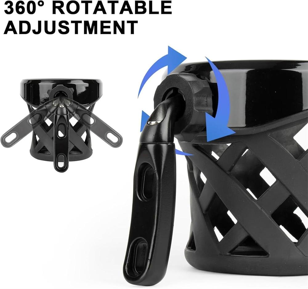 Motorcycle Handlebar Drink Cup Holder W/Mesh Basket Mount Universal