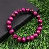 8mm Natural Pink Star Tiger Eye Gemstone Handmade Pink Beads Bracelet 7.5" For Reduce Anxiety, Attract Wealth And Love RBB-87