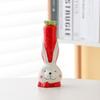 Rabbit Carrot Shape Flower Bottle Handmade Green Plants Pot Rabbit Ceramic Vase  Desktop Decor