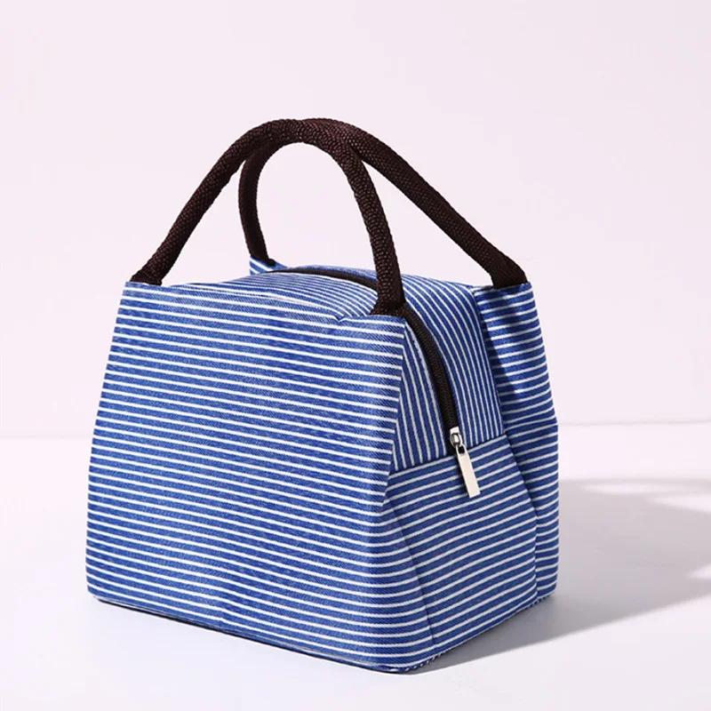 Sale Stripe Women's Kids Lunch Bag Waterproof Insulated Picnic Food Storage Container Thermal Handbag Cooler Bag