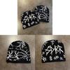 Knit Hat For Men And Women With Embroidered Letters And Color Block Design For Streetwear And Hip Hop Style