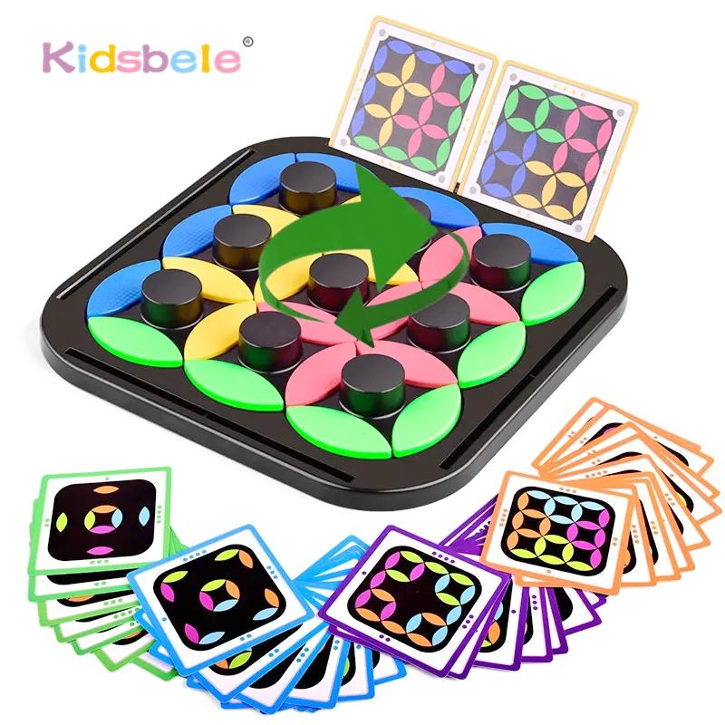 Kids Early Logical Rotating Desktop Game Brain Teaser Toy With Cards Stress Relief Spin Puzzle Game Montessori Learning Toys