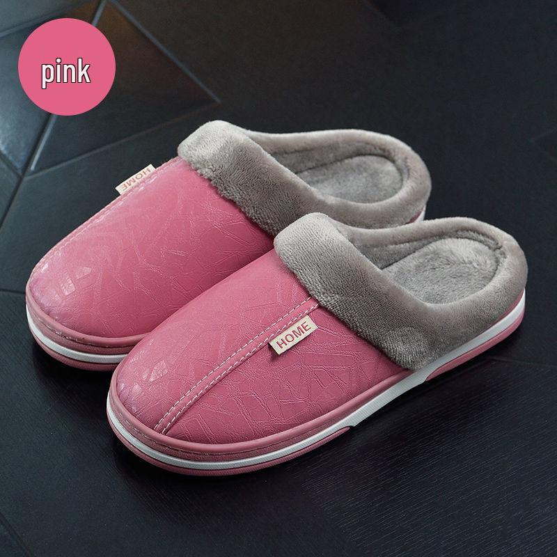 Men's Extra Large Waterproof Cotton Slippers - Winter Indoor Non-slip Warm Shoes