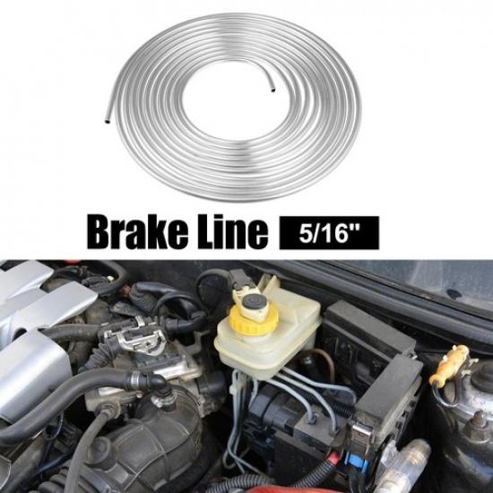 5/16" Car Brake Line Tubing 25ft Tubing Coil for Transmission System Silver Tone