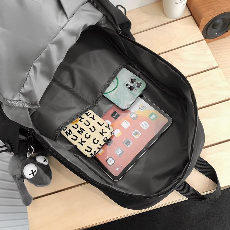 Schoolbag Schoolbag Male College Student Ins Trendy Cool Casual Simple Large Capacity Backpack Junior High School High School Travel Backpack