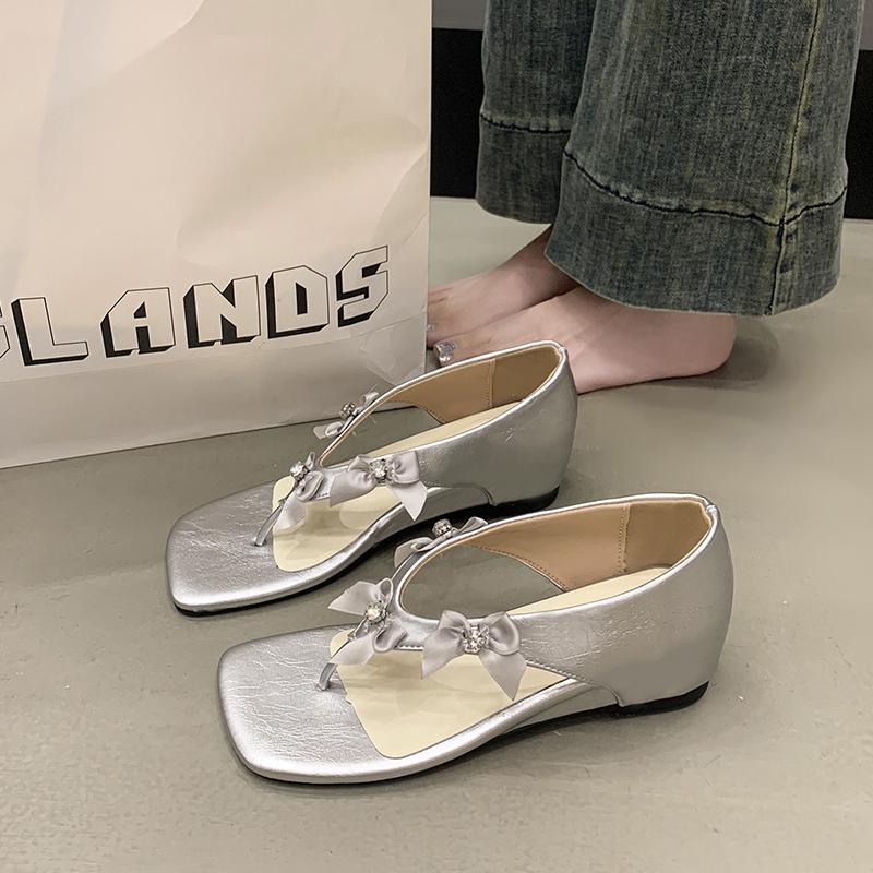 Fashion Shallow Mouth 2025 Sandals High Heels Retro Woman Shoes Increasing Height Flip Flops Platform New High-heeled Original Summer Gi