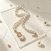 Japanese Korean Simple One Arrow Heart Imitation Pearl Necklace Niche Design Sweet Beaded Short Necklace Accessory