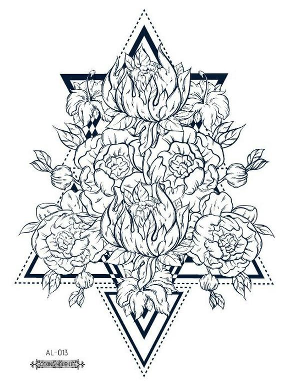 Naklejka tatuażowa wodoodporna Rekalong Goddess Floral na ramię i klatkę piersiową
