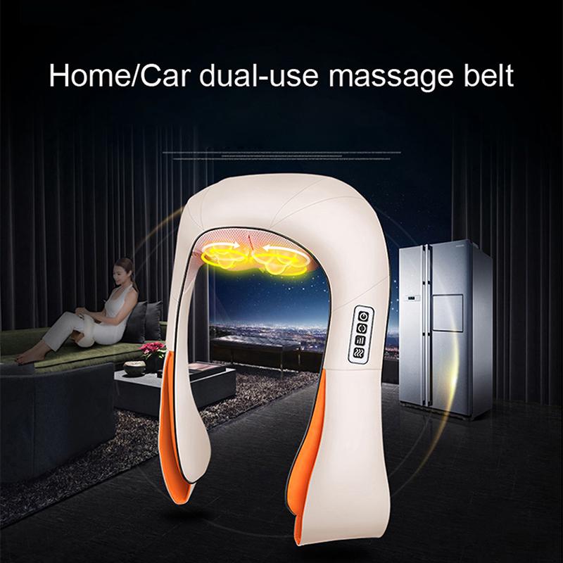 U Shape Kneading Shiatsu Infrared Heated Kneading Car/Home Massagem Cervical Back Neck Massager Shawl Device Shoulder Massager