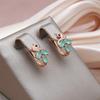 Kinel Green Stone Rose Gold Farbe Englische Ohrringe für Frauen