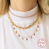 Sterling Necklaces Color Diamond Rainbow Pendant Pendant Necklace Female Choker Necklaces For Women Fine Jewelry Collar PlataTrendy Necklaces