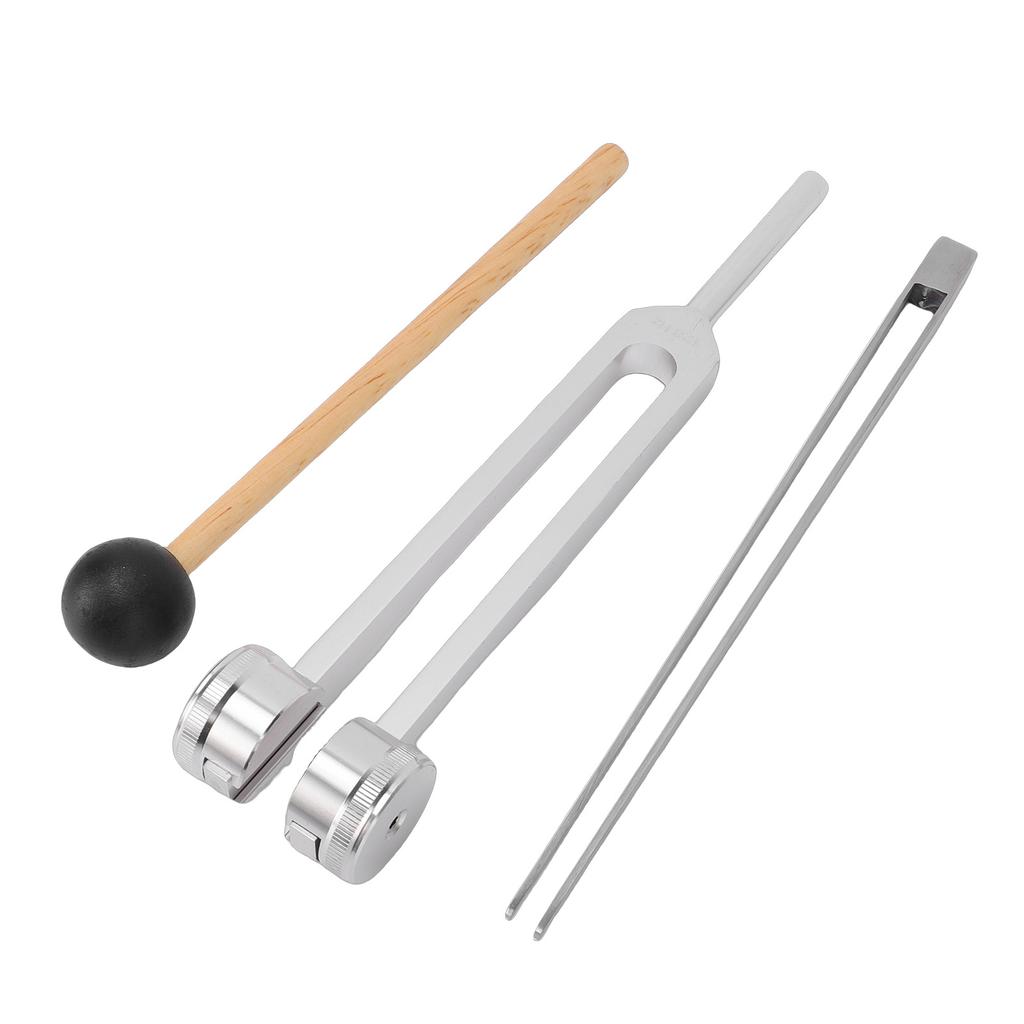 Portable Tuning Fork Set Aluminum Alloy 128hz Tuning Fork with Reflex Hammer for Relaxation