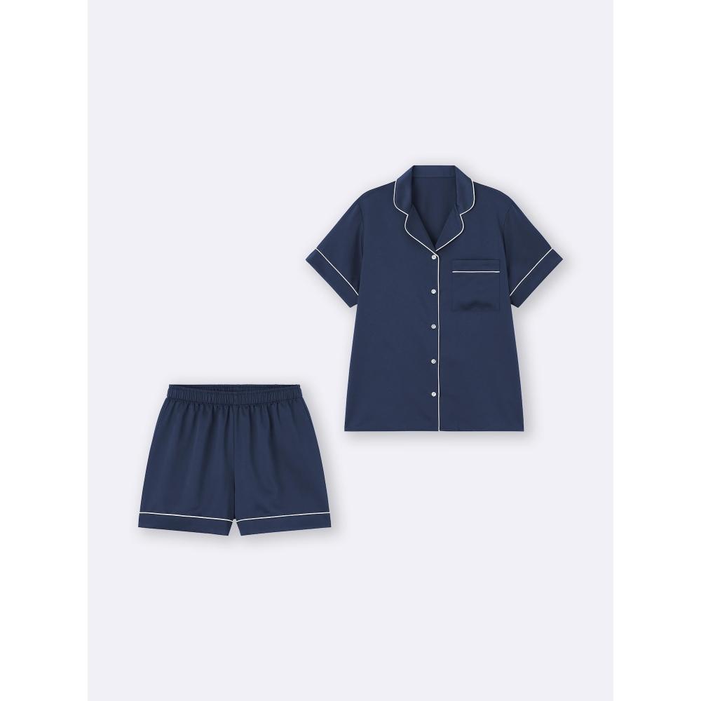 GU by Uniqlo Satin Pyjama Kurzarm Shorts 