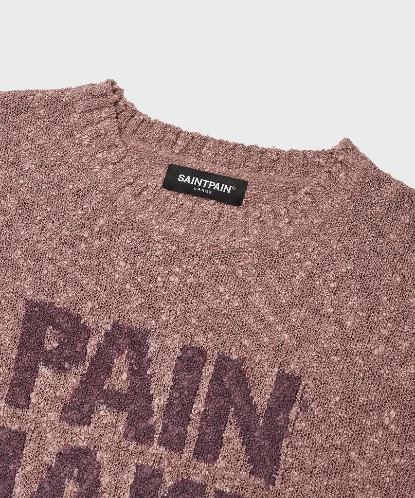 SAINTPAIN Sp Damaged Boucle Knit Pink