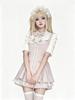 Snowflake Time: Japanese Lolita Stand-Collar Dress Set with Bib & Bow Tie