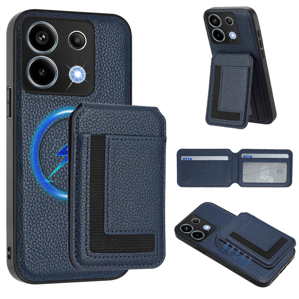 For Xiaomi Poco X6 5G/Xiaomi Redmi Note 13 Pro 5G Magnetic Case TPU+PU Leather Phone Back Cover with Detachable Card Holder
