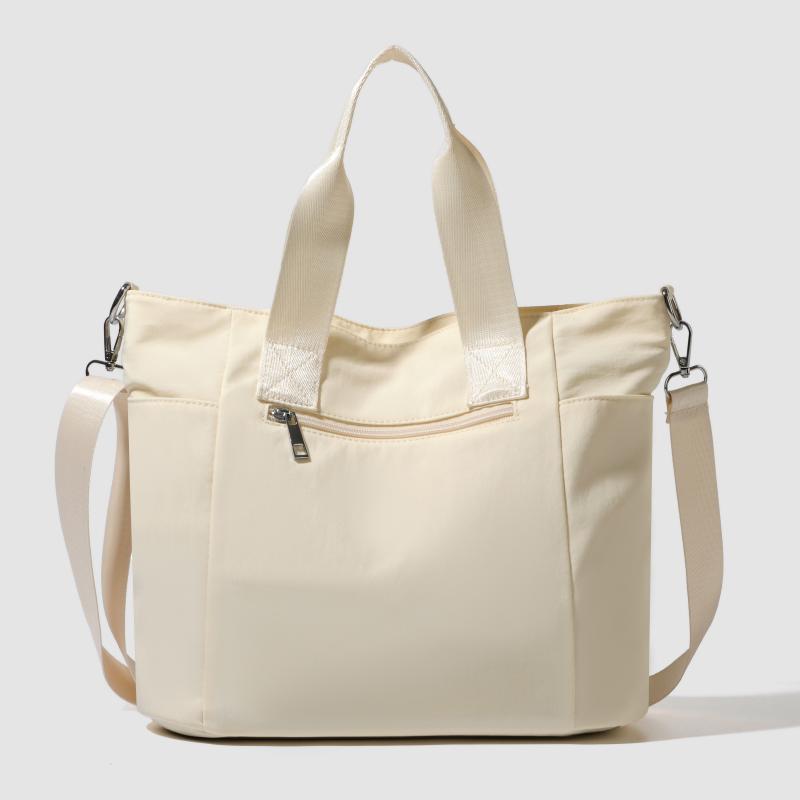 Women's Large Capacity Tote Bag Solid Color Shoulder Bag Water-Repellent Crossbody Bag
