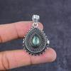 Natural Labradorite Handmade 925 Sterling Silver Poison Pendant 1.77" y6V27