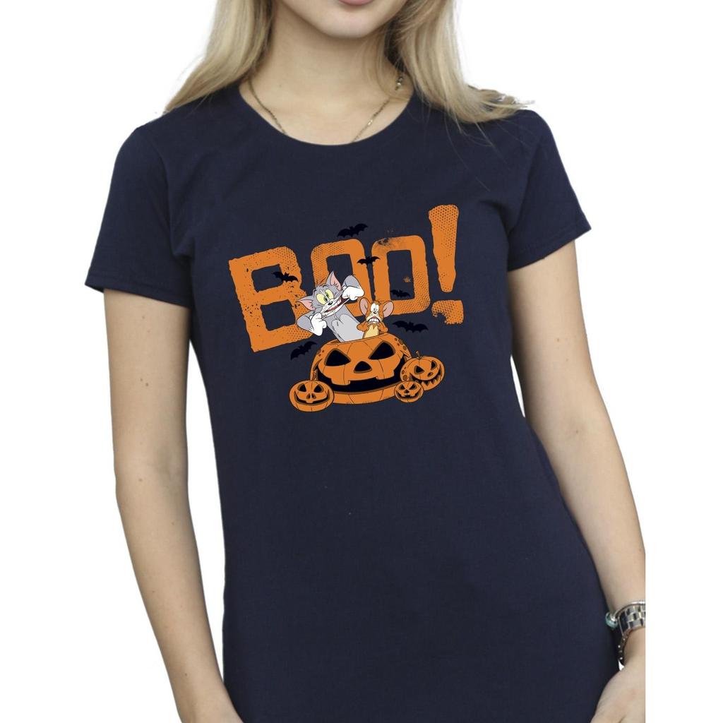 Tom & Jerry Womens/Ladies Halloween Boo! Cotton T-Shirt