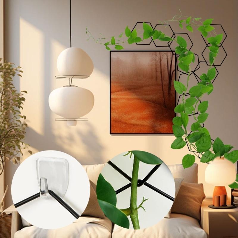 Practical Vine Climbing Lattice Small Potted Plant Metal Trellis Set Climbing Vine Support for Garden Decoration