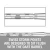Target Darts Swiss Storm ONYX Dart Points of Replacement Steel Dart Points (Set 3) 26mm/30mm/35mm - Silver/Gold/Black (35mm, Silver)