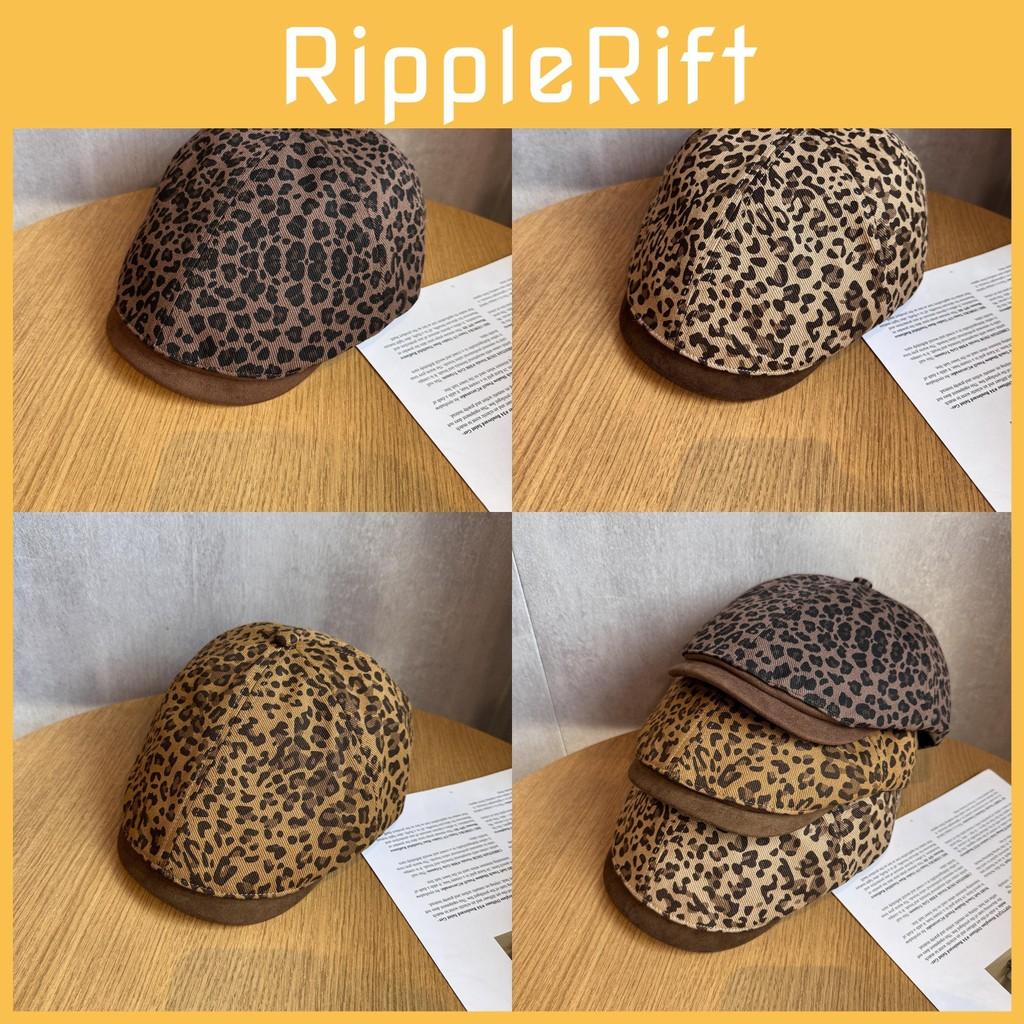 Retro Splice Fashionable Design Leopard Print Women Casual Beret Daily For